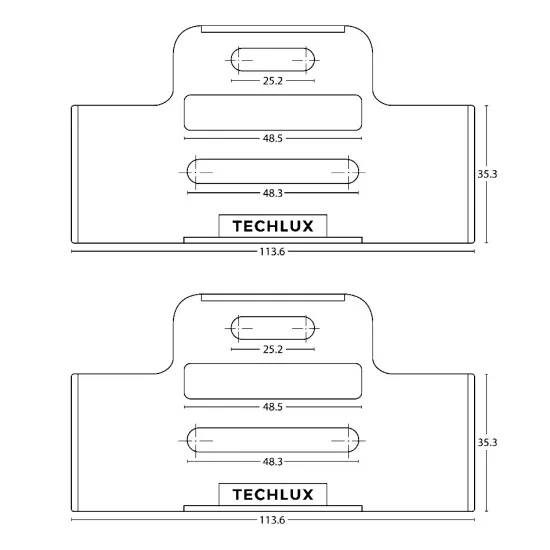 Keret nélküli rendszámtábla tartó pár Techlux - Frameless Plateholder