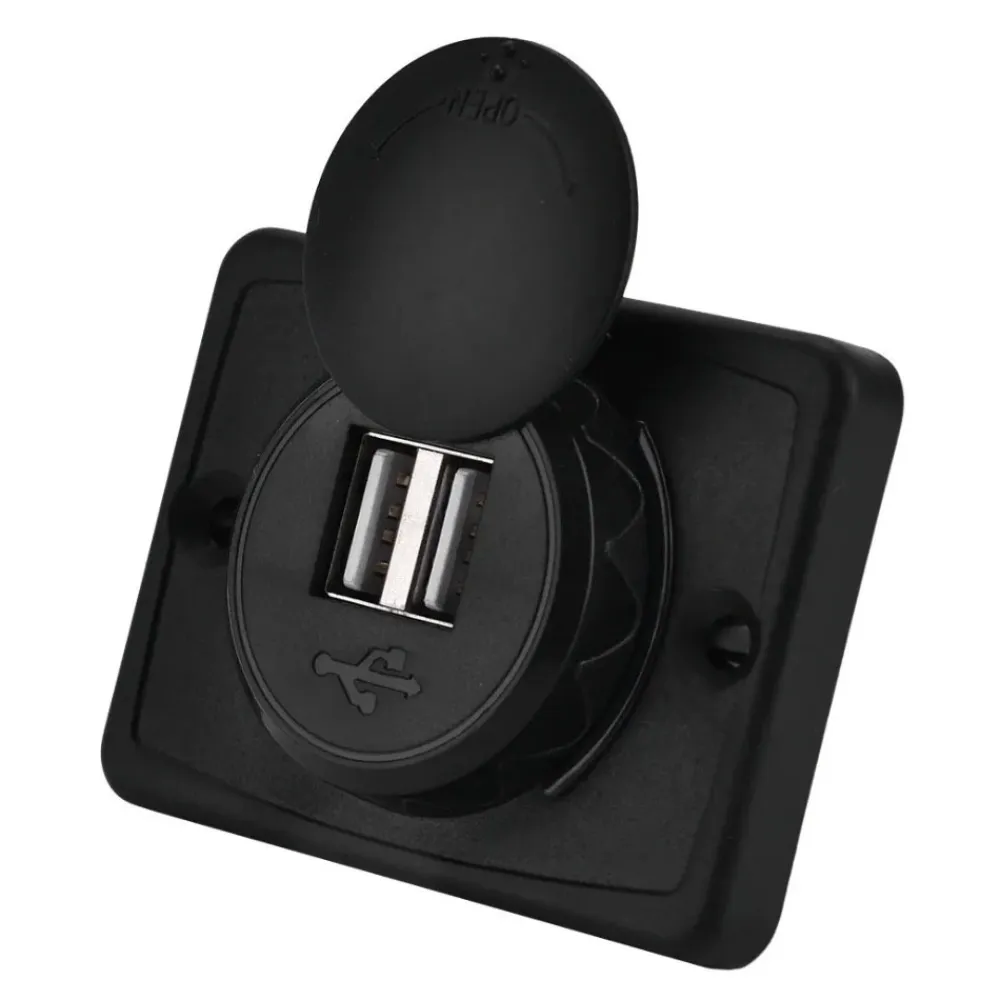 Beépíthető, vízálló dupla USB aljzat 3100 mAh 12/24V, Autolife 13337