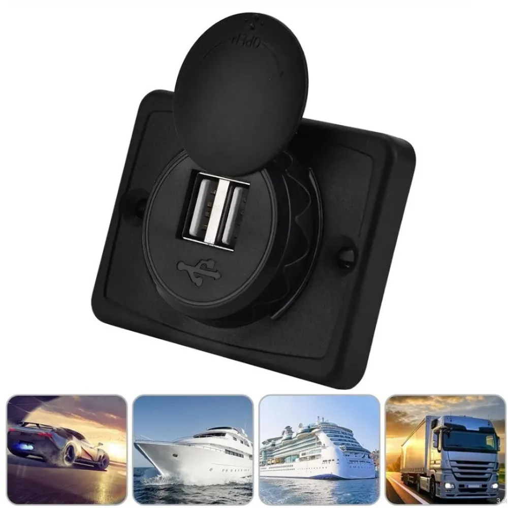 Beépíthető, vízálló dupla USB aljzat 3100 mAh 12/24V, Autolife 13337