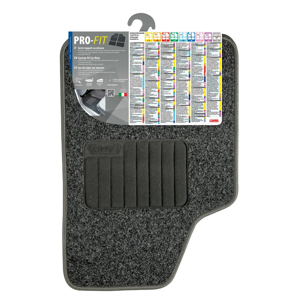 Autószőnyeg textil garnitúra 4db-os, szürke, Lampa Pro-Fit, PF-4