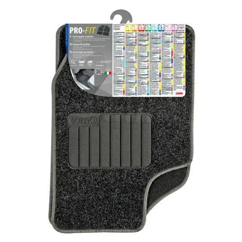 Textilszőnyeg, univerzális, fekete, 4db-os, Lampa Pro-Fit PF-6