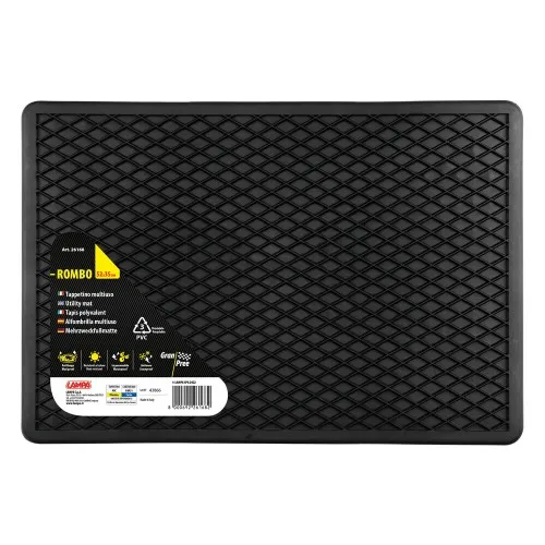 Autószőnyeg, darabos, , PVC, fekete, 52 x 35 cm, Lampa Gran Pree Rombo