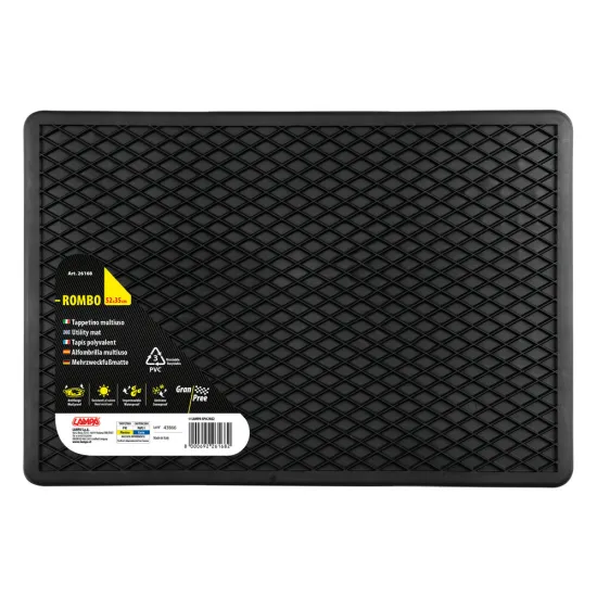 Autószőnyeg, darabos, , PVC, fekete, 52 x 35 cm, Lampa Gran Pree Rombo