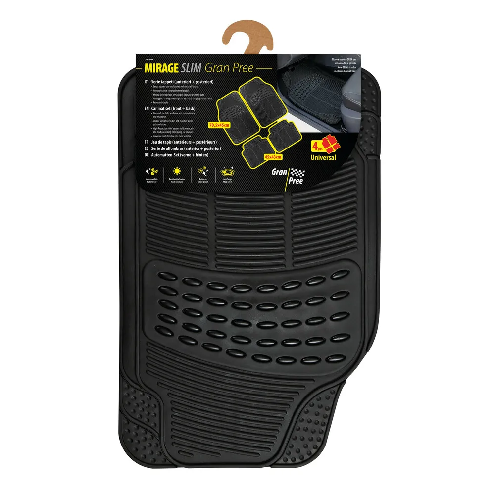 Autószőnyeg, PVC, univerzális 4db-os fekete, vágható, Lampa Mirage Slim Gran Pree