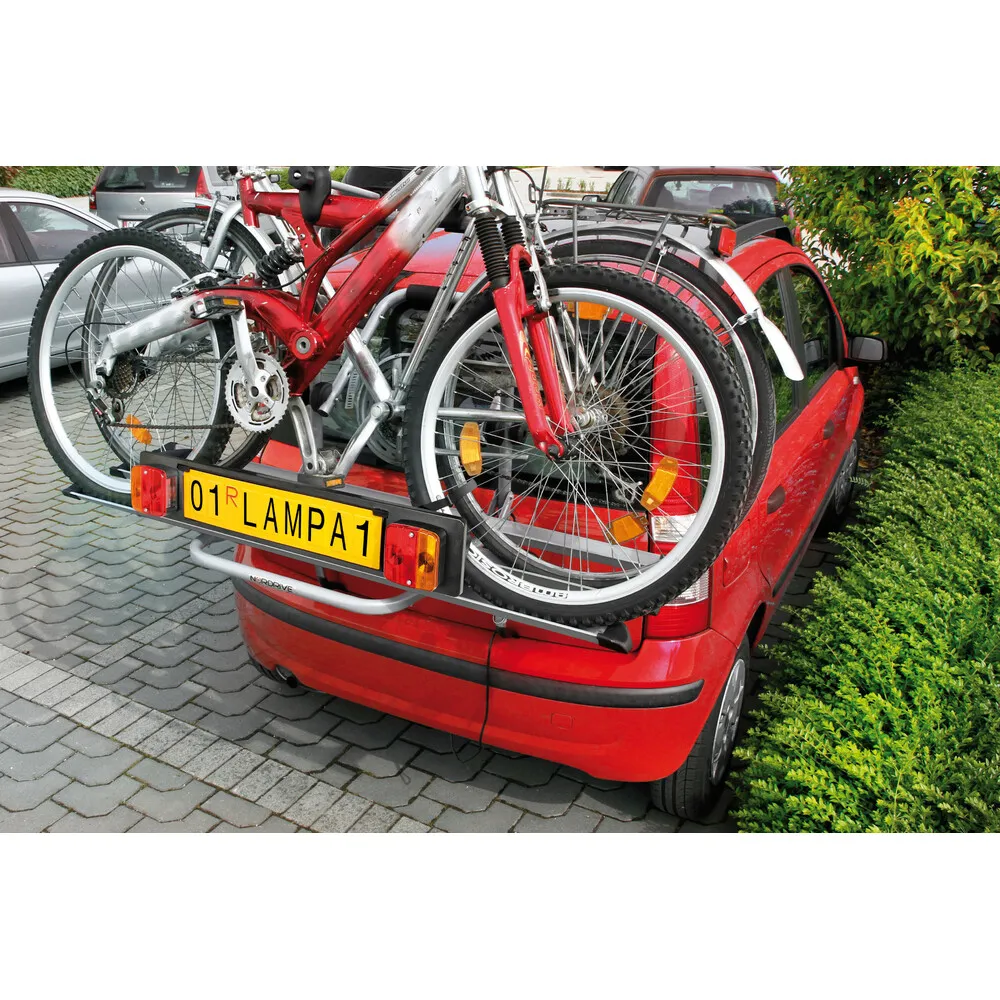 Rendszámtartó kerékpártartóra, hátsó világítással 12/24V, Lampa 41524