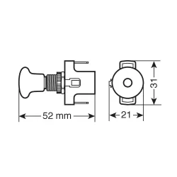 Kapcsoló, húzó-nyomó, 12/24V 10A zöld LED-es, Lampa 45571