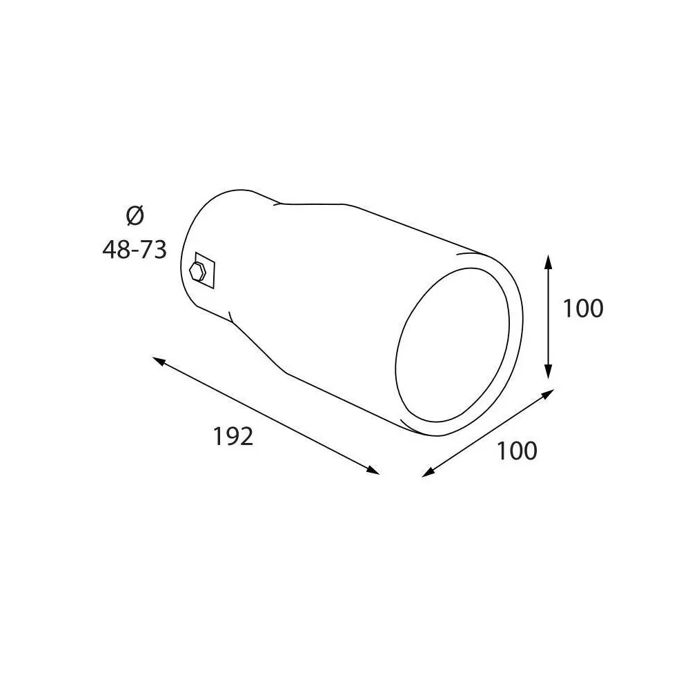 Kipufogóvég, kerek 48-73 mm, Pilot TS-72