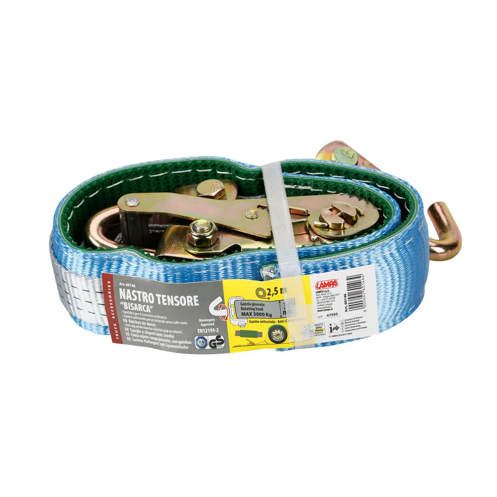 Heveder, autószállításhoz, csomagrögzítéshez, kampós, racsnis - 3000kg - 250cm Lampa 60146
