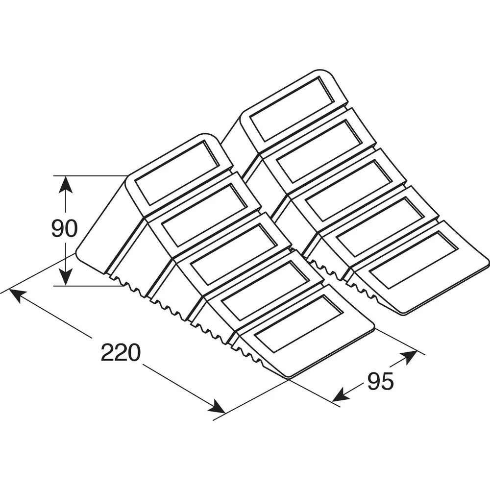 Autómegtámasztó ék 1000 Kg, DIN 76051-1 szabvány szerint, 2db-os, Lampa 62110