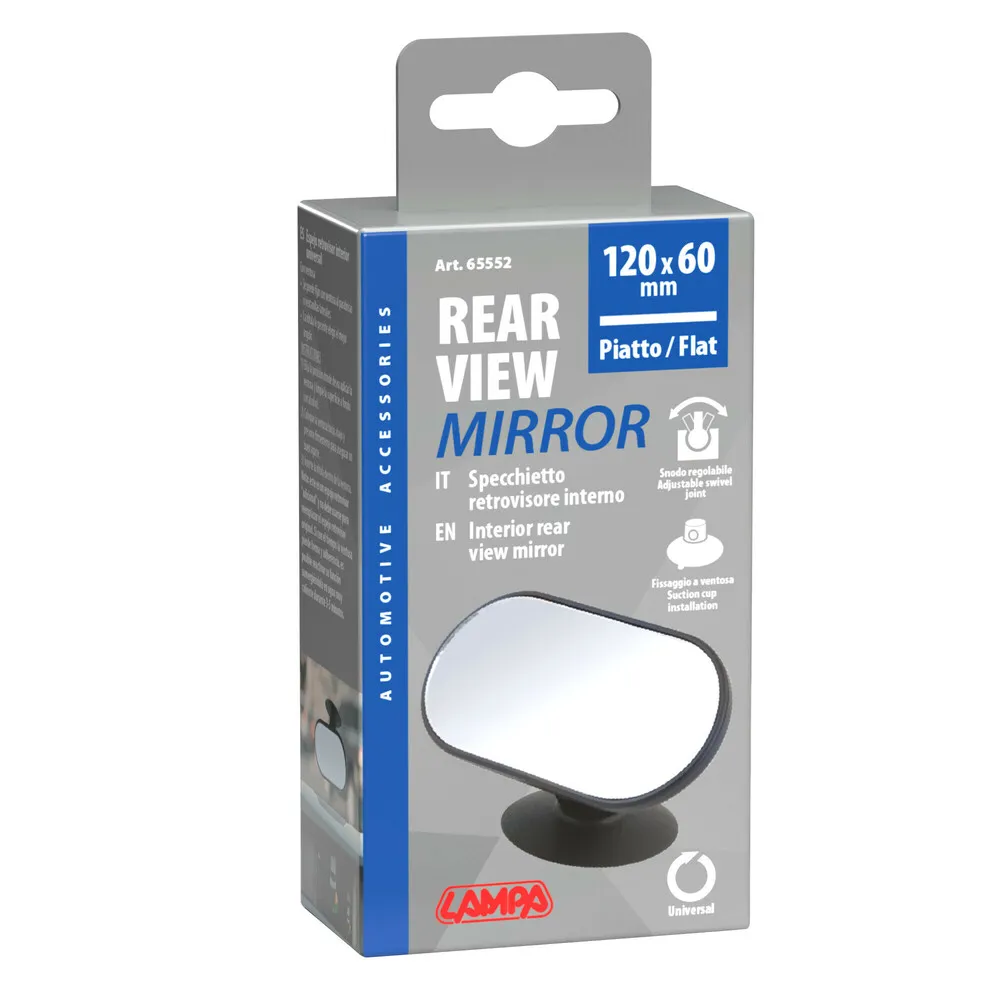 Tükör, belső kiegészítő, babafigyelő, holttér 120 x 60 mm, Lampa Interior Flat Mirror