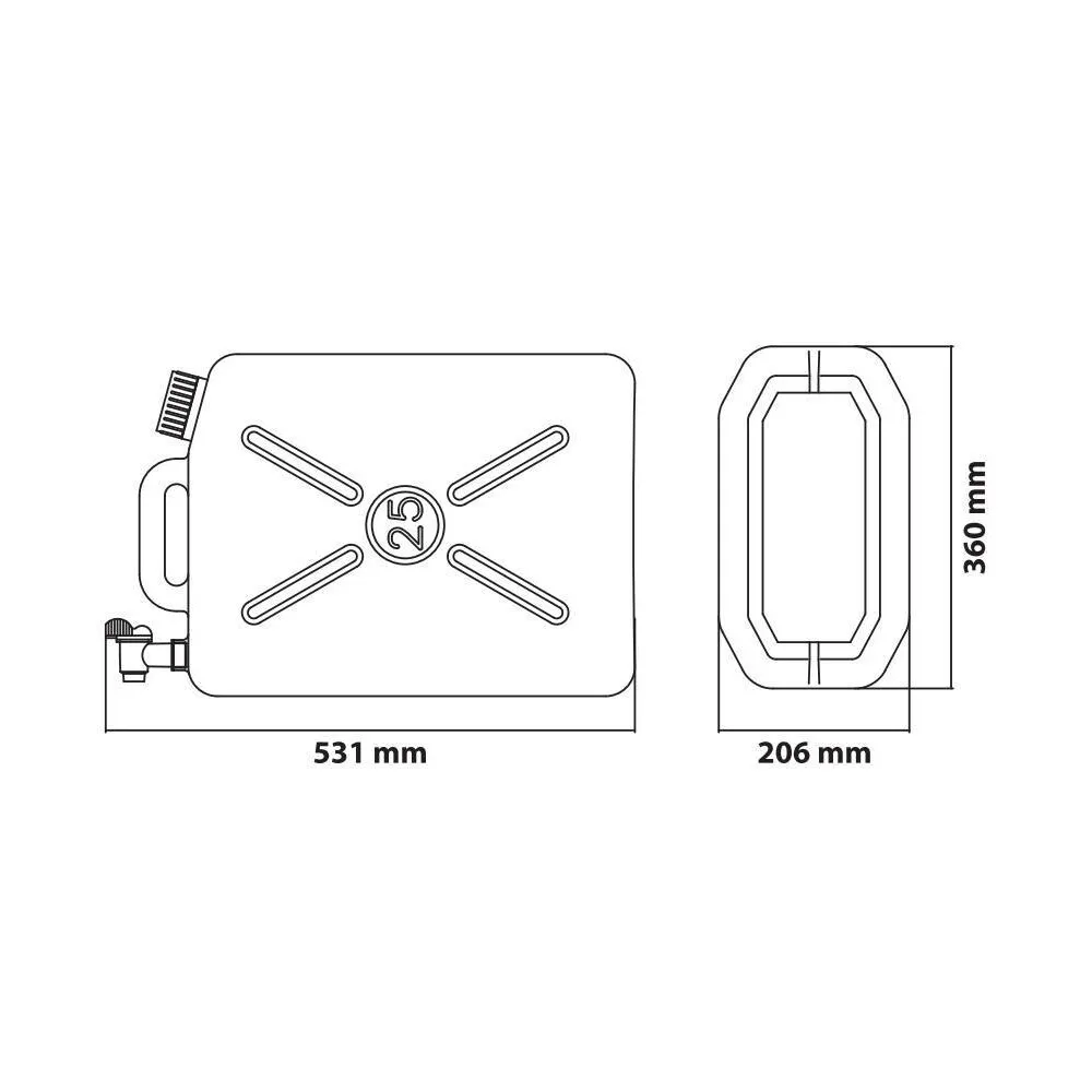 Műanyag vizeskanna, fém csappal 25 literes Lampa 197869