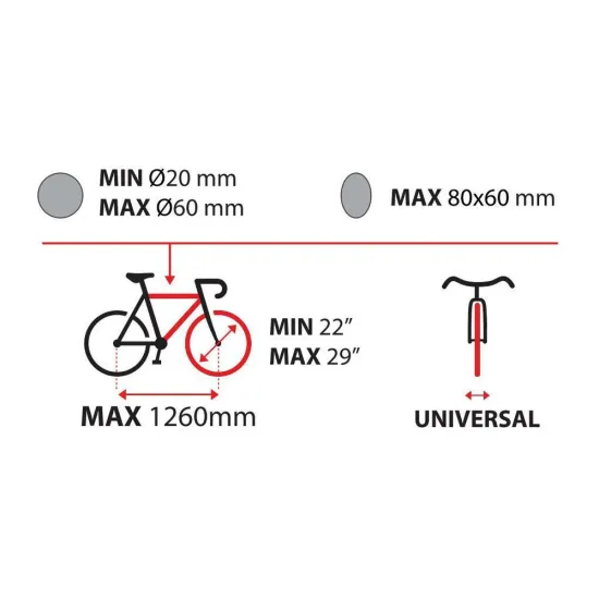 Kerékpártartó tetőcsomagtartóra, 1db kerékpárhoz, fekete, zárható, Nordrive Bike-One