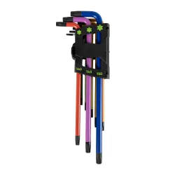 Torx kulcskészlet, 9 darabos színesen festett extra hosszú, JBM 54532