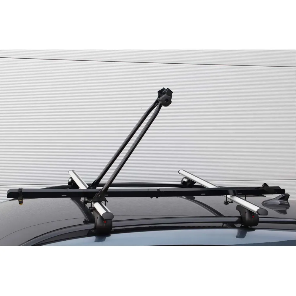 Kerékpártartó tetőcsomagtartóra, fém, 1db kerékpárhoz, AMIO RBR-01