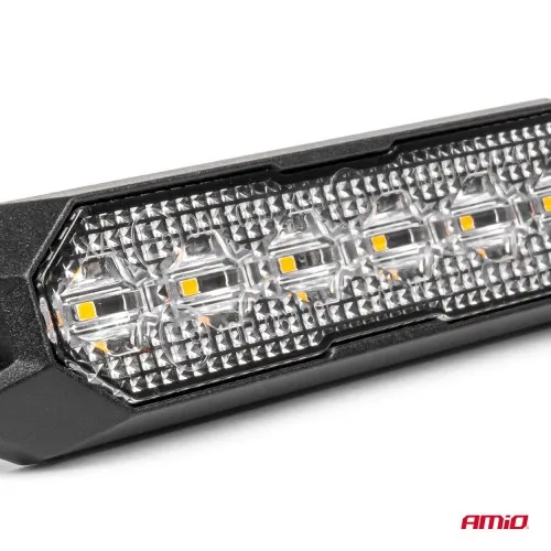 Villogófény, narancssárga 2 funkciós 6 LED-es 12/24V AMIO 03930
