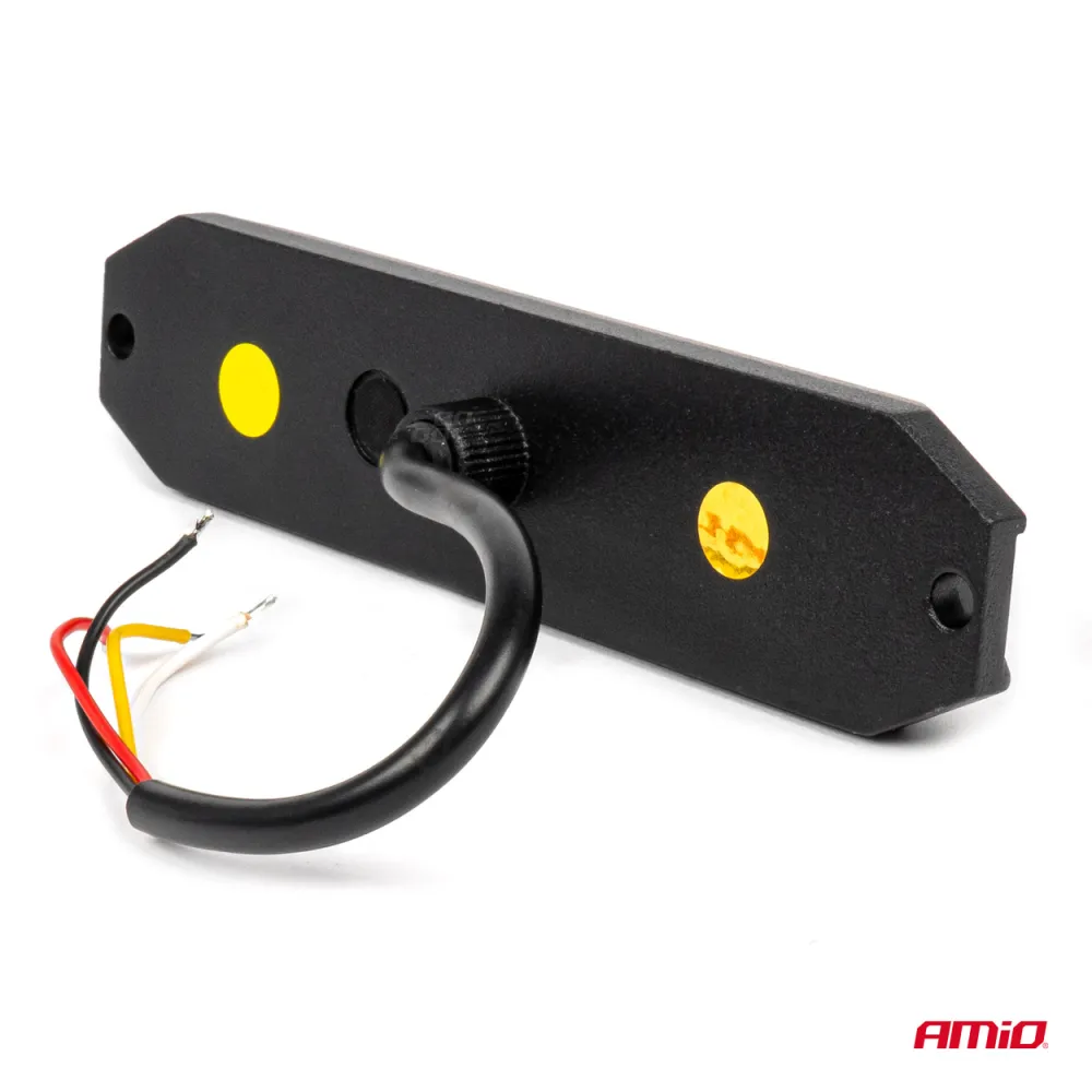 Villogófény, narancssárga 2 funkciós 6 LED-es 12/24V AMIO 03930