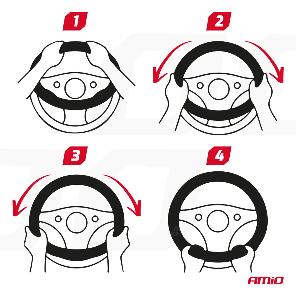 Kormányvédő 37-39cm, bőrhatású bézs, Amio SWC-61