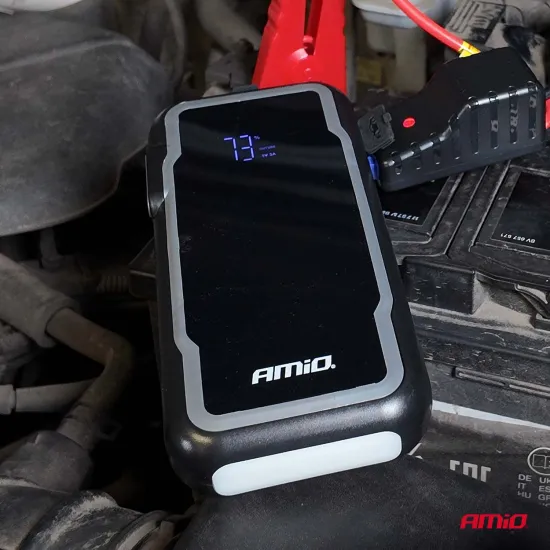 Indítás segítő egység (bikázó) powerbank, 3000 cm3-ig, 3:1-ben Amio 04678