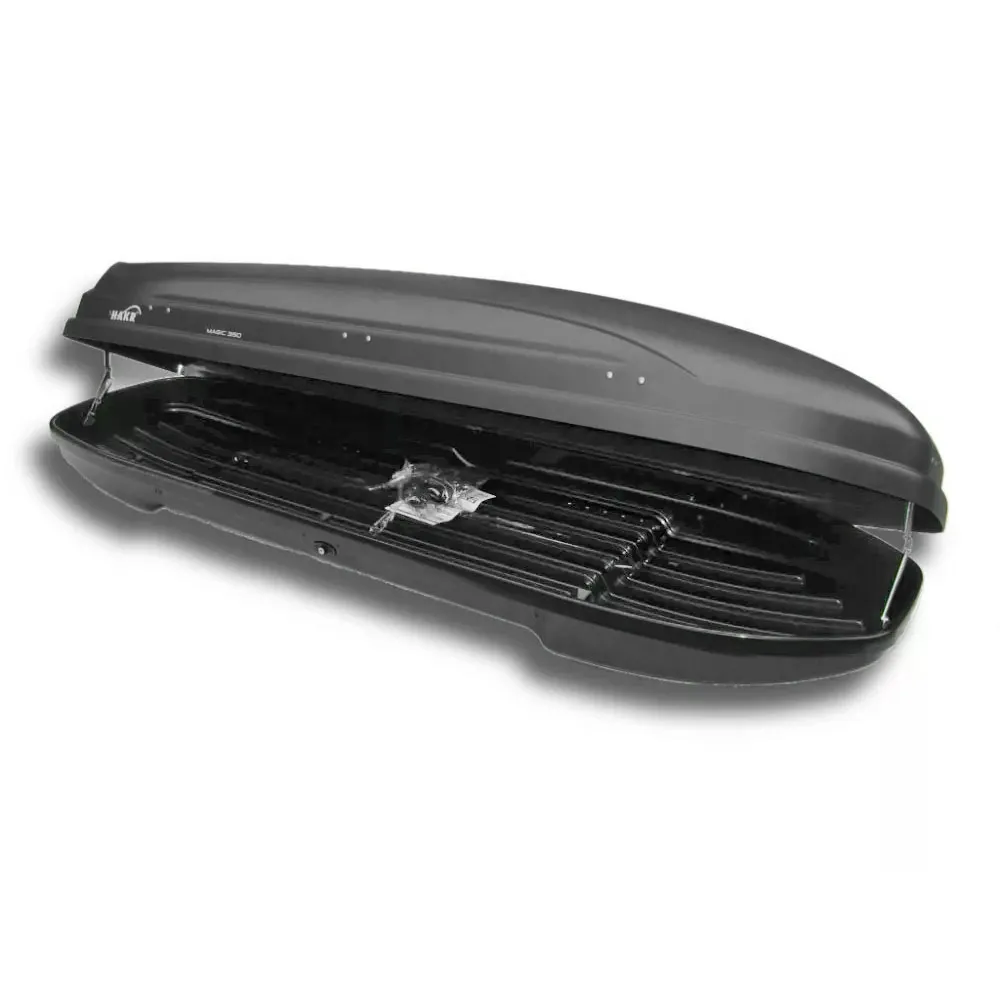 Tetőcsomagtartó síbox, fényes fekete 350 liter, HAKR Magic Line 350