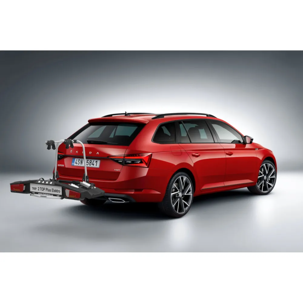 Kerékpártartó vonóhorogra, 2db kerékpárhoz (E-Bike is), zárható HAKR Trip 2 Top Plus Elektro