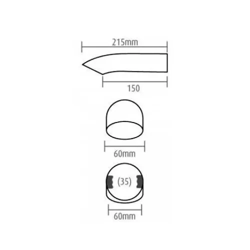 Kipufogóvég 60 mm, hajlított, krómozott prémium Paragi