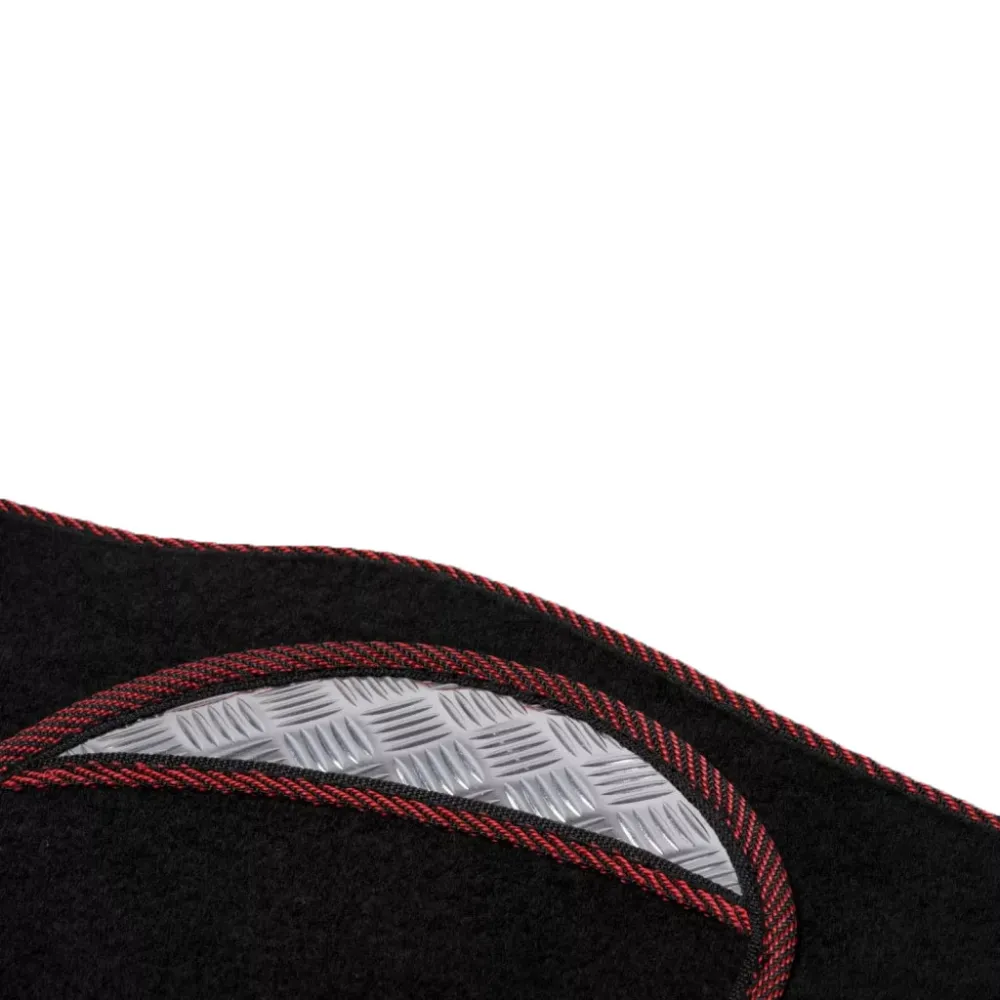 Autószőnyeg 4db-os szövet garnitúra, univerzális, fekete-piros, Dunlop