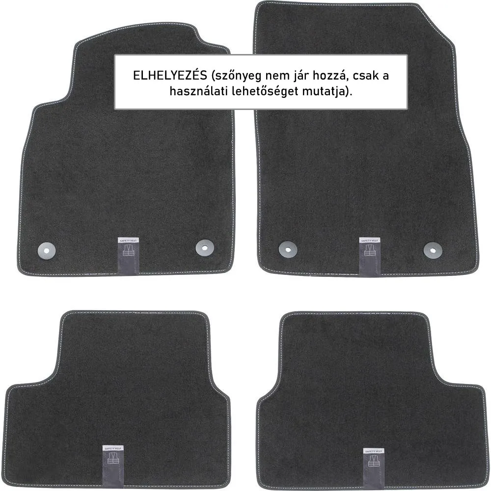 Láthatósági biztonsági mellény készlet, atószőnyeg alá Carpoint LifeHammer Safety Vest