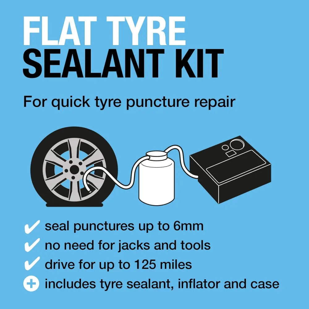 Defektjavító készlet kompresszorral 12V, Ring RTK4