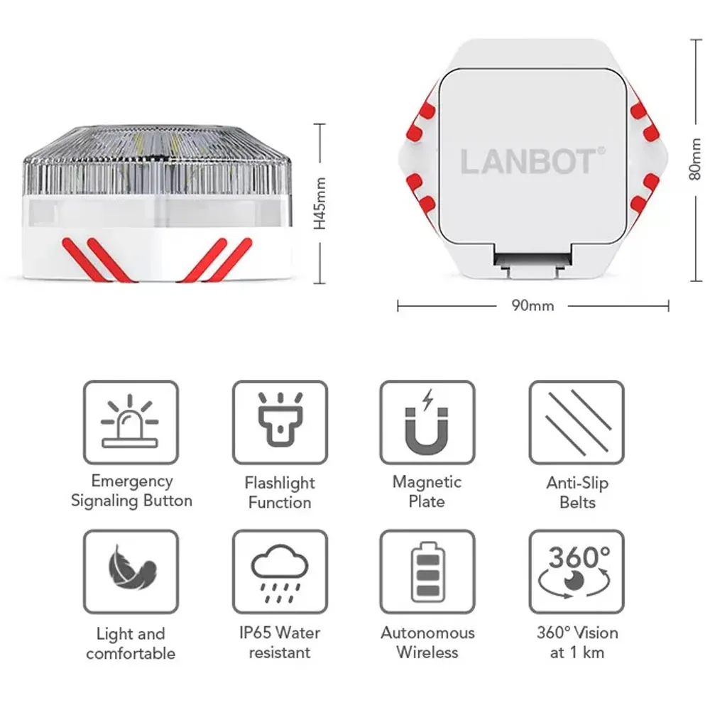Vészvillogó mágneses biztonsági sárga jelzőlámpa MaxSpeed V16