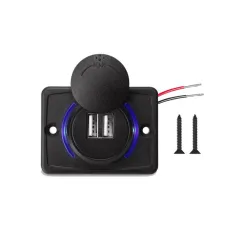 Beépíthető, vízálló dupla USB aljzat 3100 mAh 12/24V, Autolife 13337