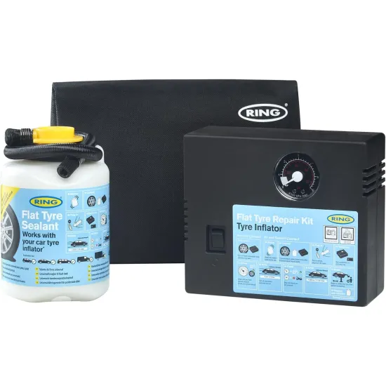 Defektjavító készlet kompresszorral 12V, Ring RTK4