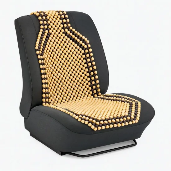 Fagolyós natúr-világosbarna ülésvédő