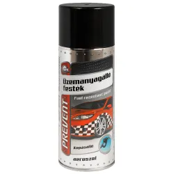 Festék, fényes fekete (RAL 9005), üzemanyagálló, 500 ml, Prevent