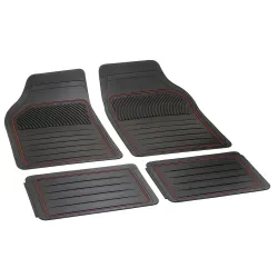 Gumiszőnyeg 4db-os garnitúra, univerzális, vágható, fekete-piros, Bottari