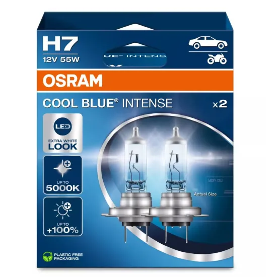 Izzó 12V/55W/H7 2db/+100% 5000K Osram Cool Blue Intense Nextgen 64210CBN