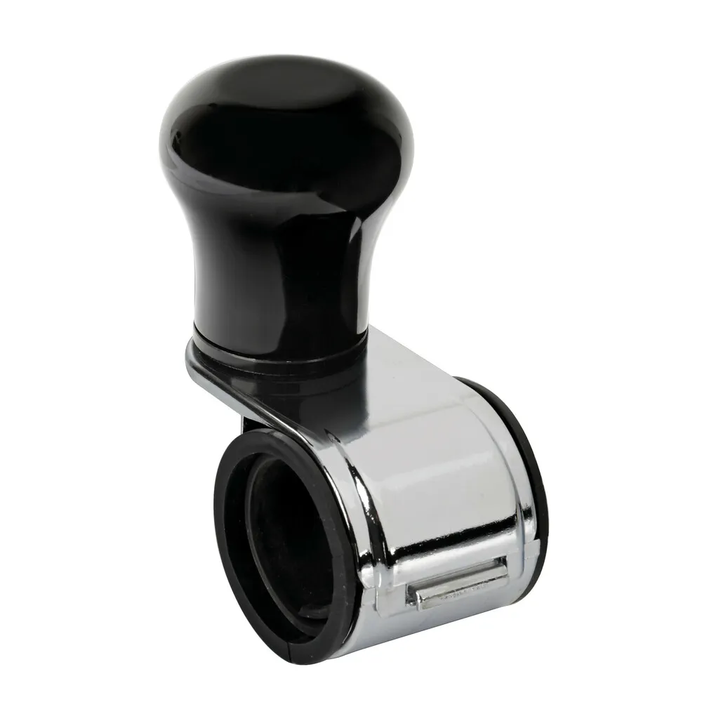 Kormánytekerő gomb, fekete-króm, alumínium, Lampa Revolve