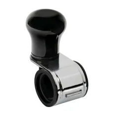 Kormánytekerő gomb, fekete-króm, alumínium, Lampa Revolve