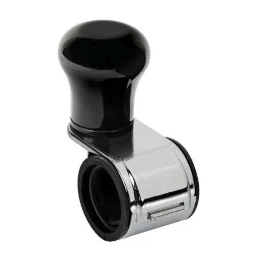 Kormánytekerő gomb, fekete-króm, alumínium, Lampa Revolve