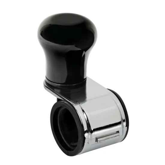 Kormánytekerő gomb, fekete-króm, alumínium, Lampa Revolve