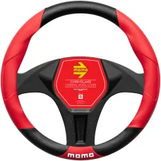 Kormányvédő 36-38cm, fekete-piros, prémium, Momo Light Tuning S