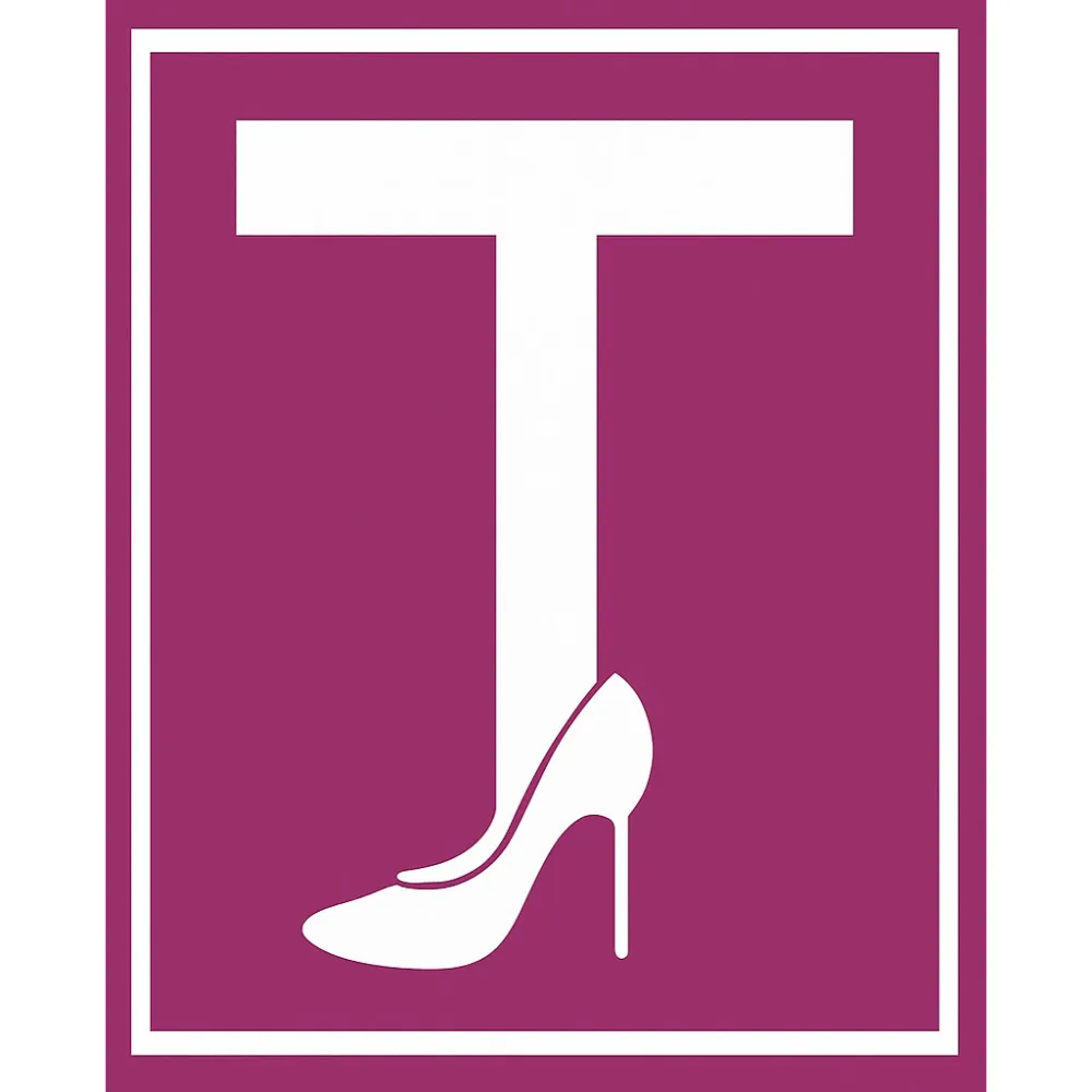 Mágneses T betű (tanuló vezető), női magassarkú tábla 20 x 23 cm