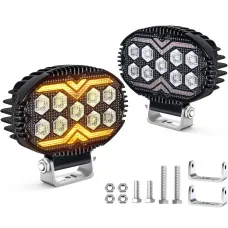 Munkalámpa, LED-es, index funkciós, ovális, 2db-os 12-60V 22W Autolife 26085