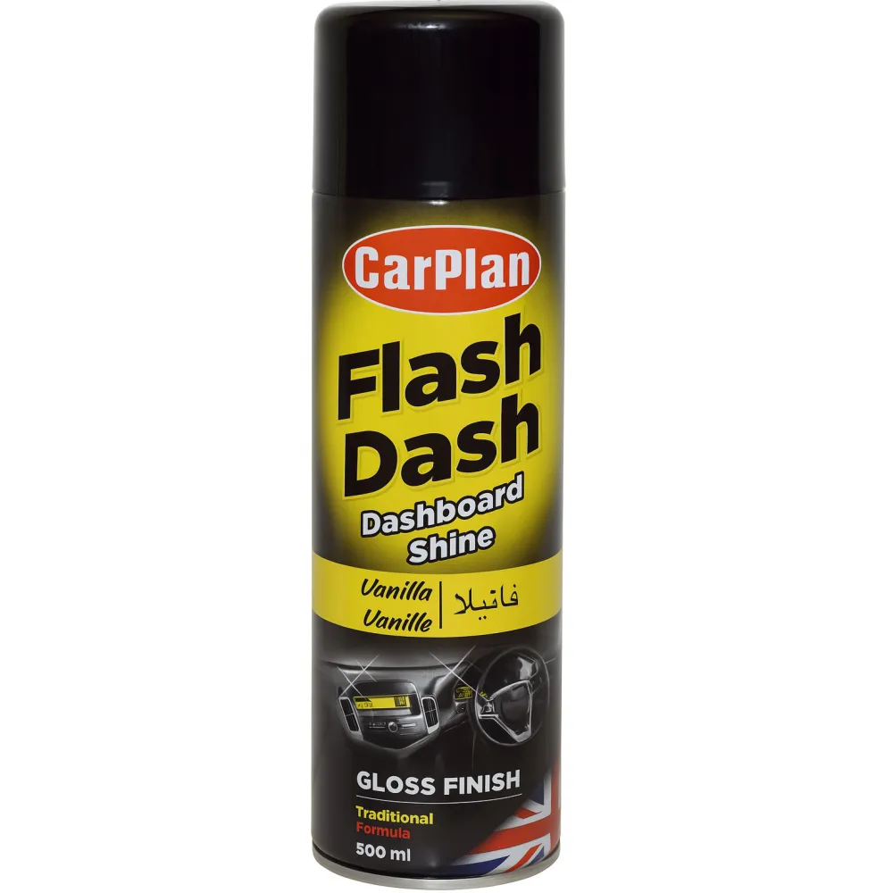 Műszerfalápoló, selyemfényű, vanília illatú spray 500 ml, CarPlan Flash Dash Satin Vanilla