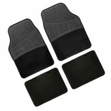 Textil és gumiszőnyeg garnitúra 4db-os, univerzális , fekete, Lampa Fusion