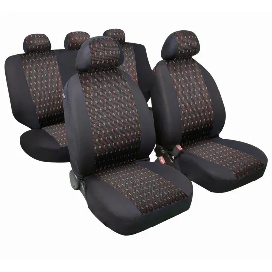 Üléshuzat garnitúra 11db-os, univerzális, fekete-piros, Lampa Jacquard 54966 Üléshuzat garnitúra 11db-os, univerzális, fekete-piros, Lampa Jacquard 54966