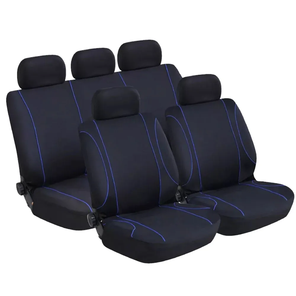 Üléshuzat, univerzális fekete, kék csíkkal 9 részes, Anma