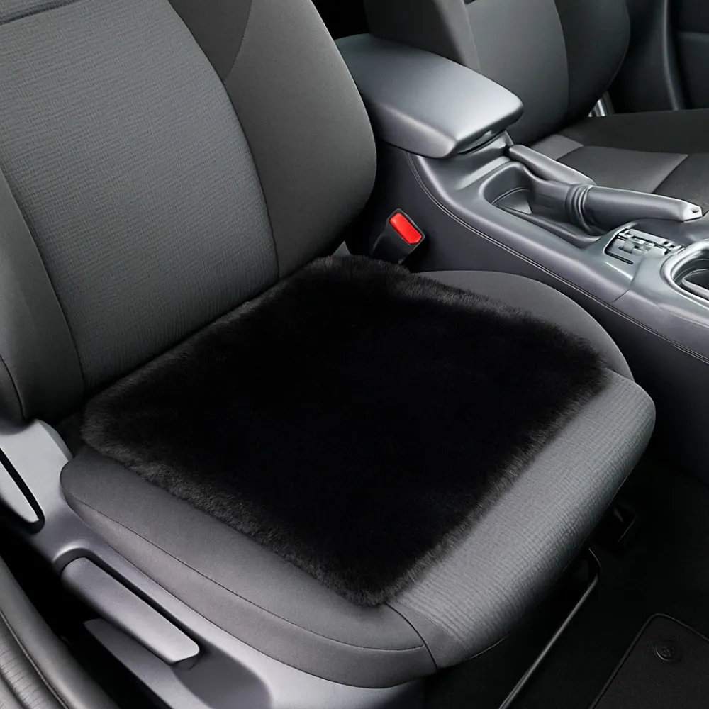 Ülésvédő, puha szőrös, fekete, Autolife 01884