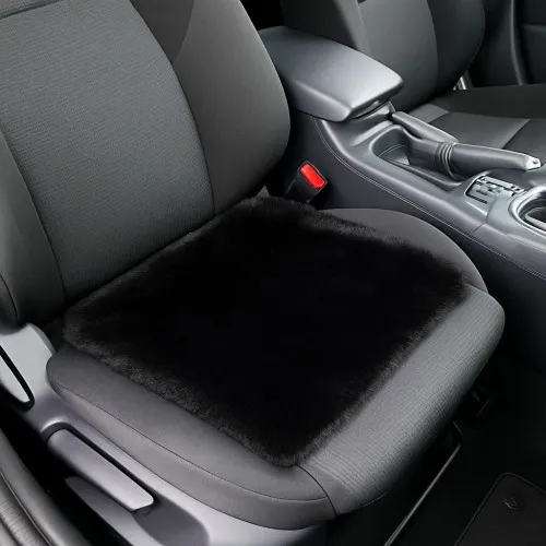 Ülésvédő, puha szőrös, fekete, Autolife 01884