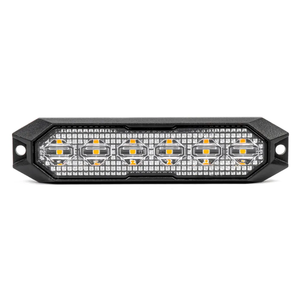 Villogófény, narancssárga 2 funkciós 6 LED-es 12/24V AMIO 03930