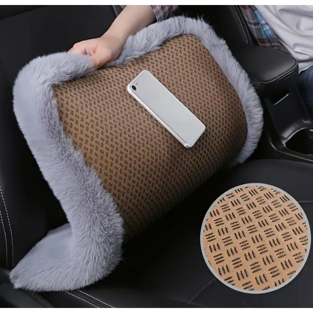 Ülésvédő, puha szőrös, szürke, Autolife 01860